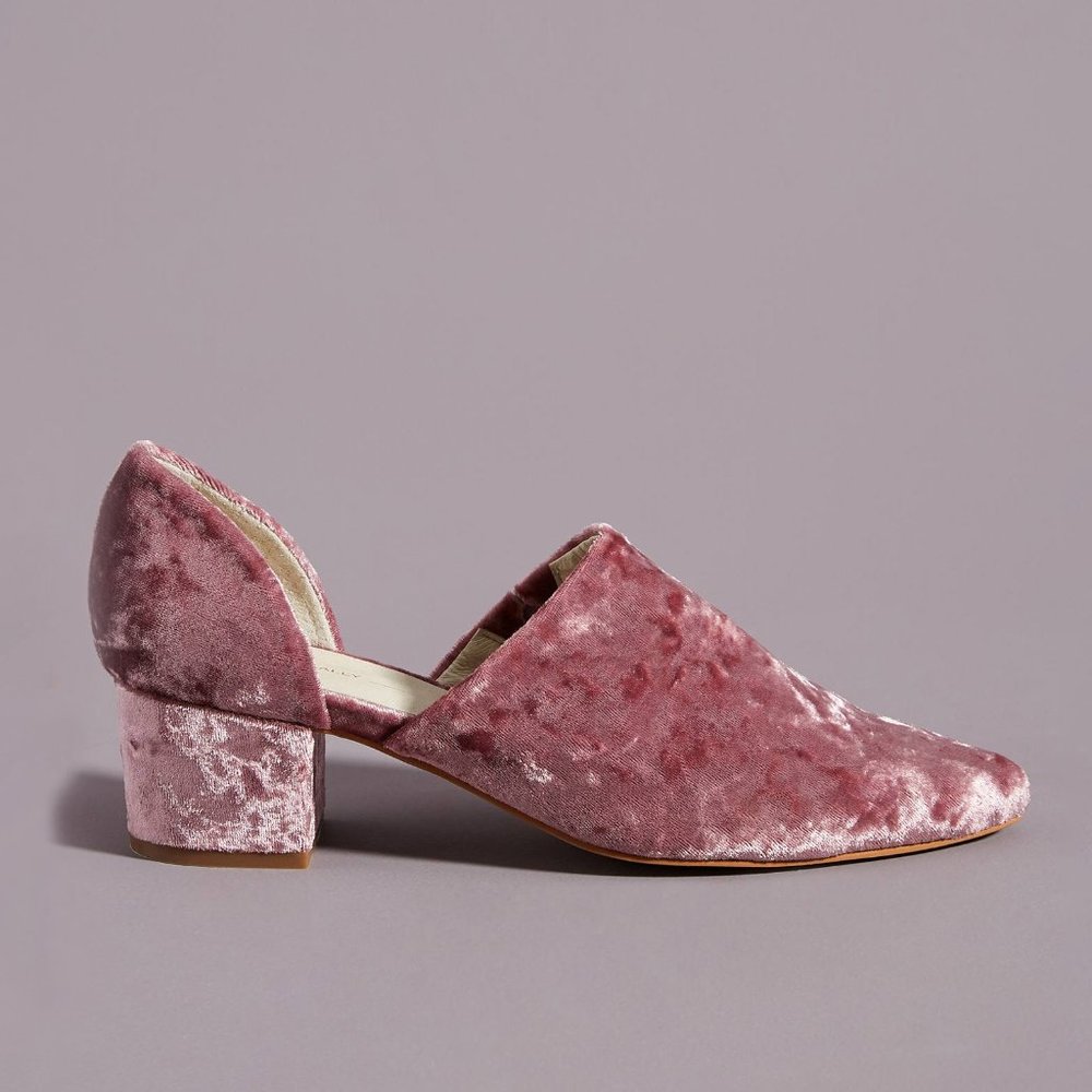 Intentionally Blank Perf Velvet Heels - Picture 2 of 10